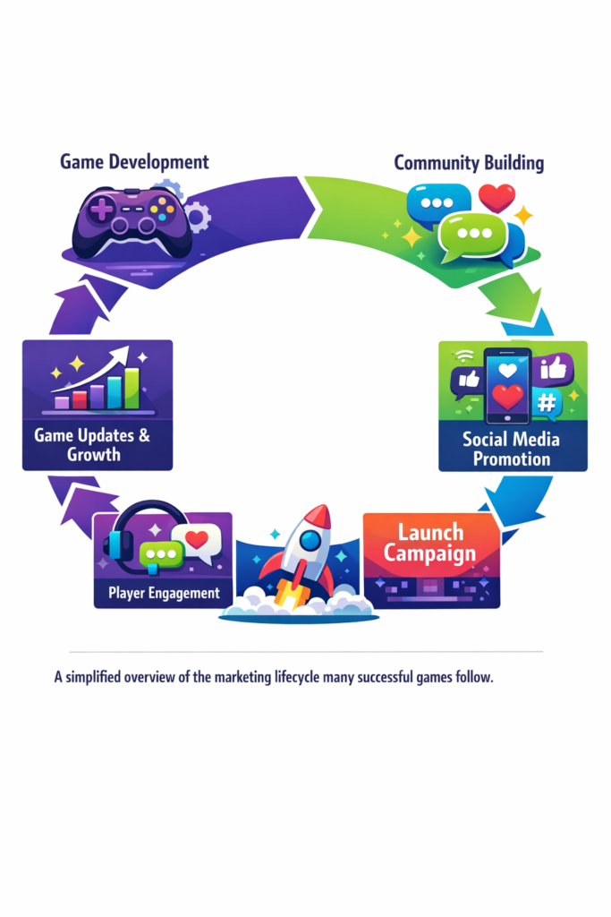 infographic image of marketing lifecycle in gaming