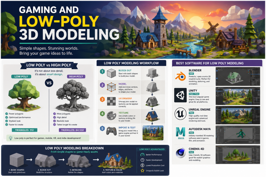Low Poly 3D Modeling Image